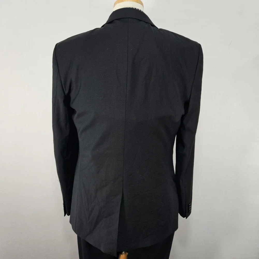 Express Men's Sport Coat Blazer Two Button Black Wool Spandex Extra Slim 44L‎
